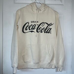 H&M Coca Cola Cream‎ and Black Sweatshirt Hoodie Sz L